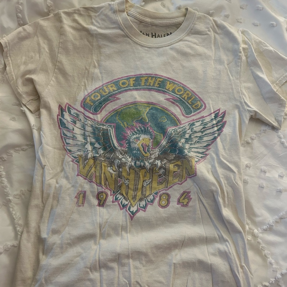 Van Halen Tour of the World 1984 Cream T-Shirt